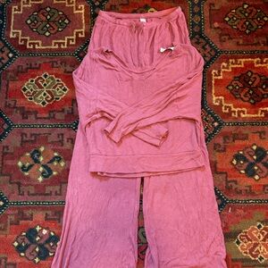 Auden Ribbed Pink Pajama Set